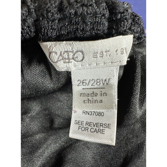 Cato Black Crochet Knit Short Sleeve Top Size 26/28 - Picture 10 of 13